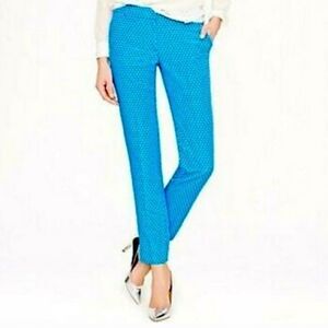J Crew Cafe Capri Pant -8 blue /dotted print